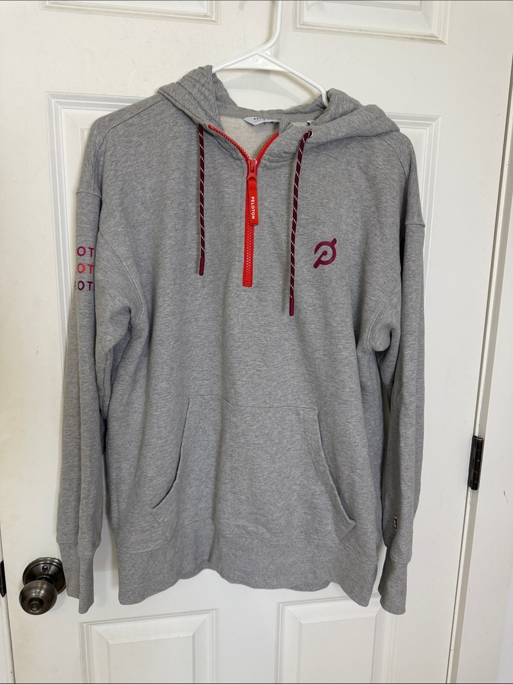 Peloton TWGF Relaxed Half Zip Hoodie women’s sweatshirt size medium gray